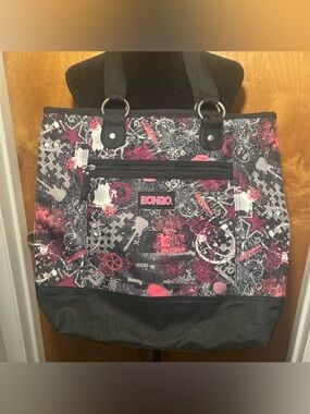 BONGO Y2K Pink and Black Graphic Canvas Tote